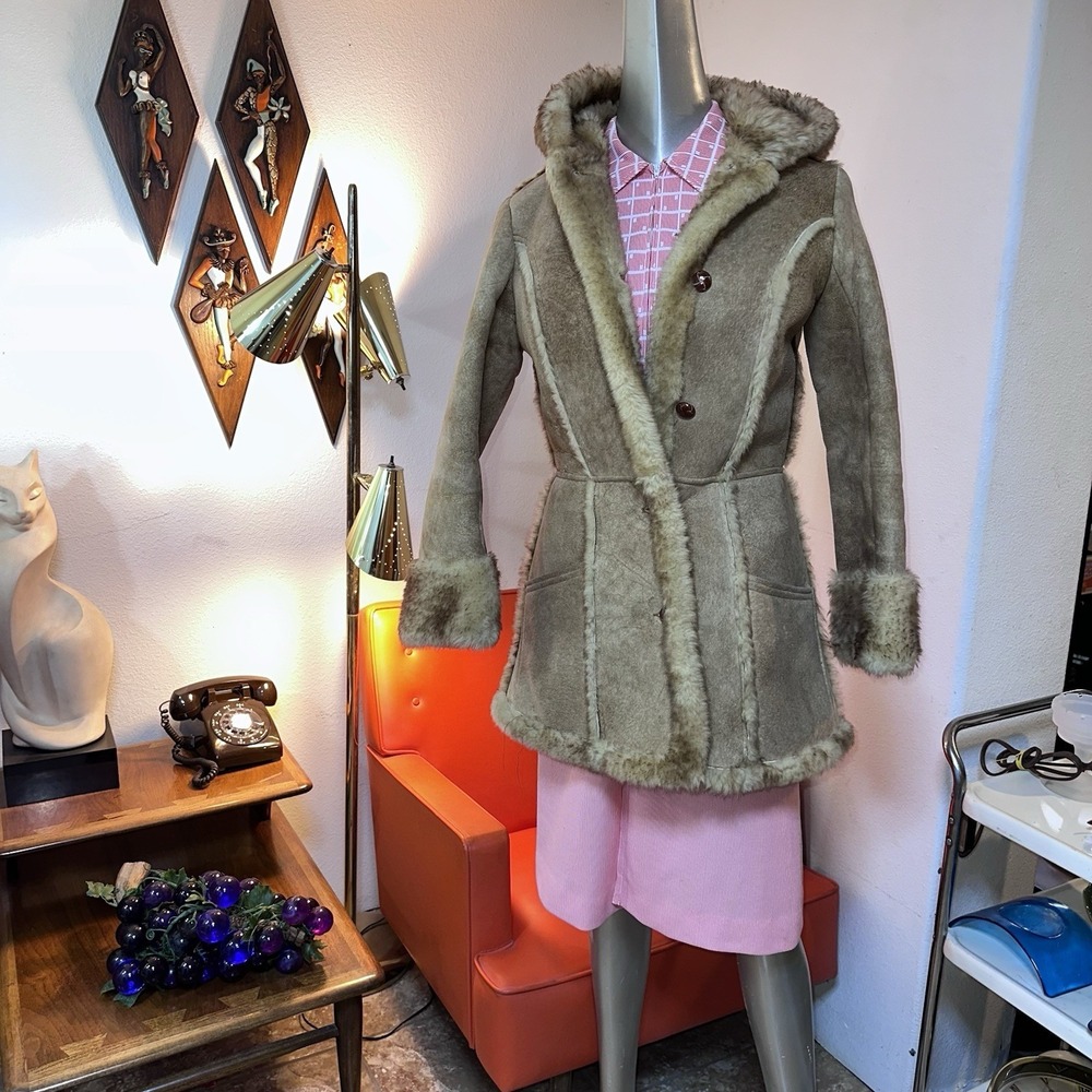 Ardney Sheepskin Shearling Coat Lamb Leather Rancher/Boho Womens Size M 13/14